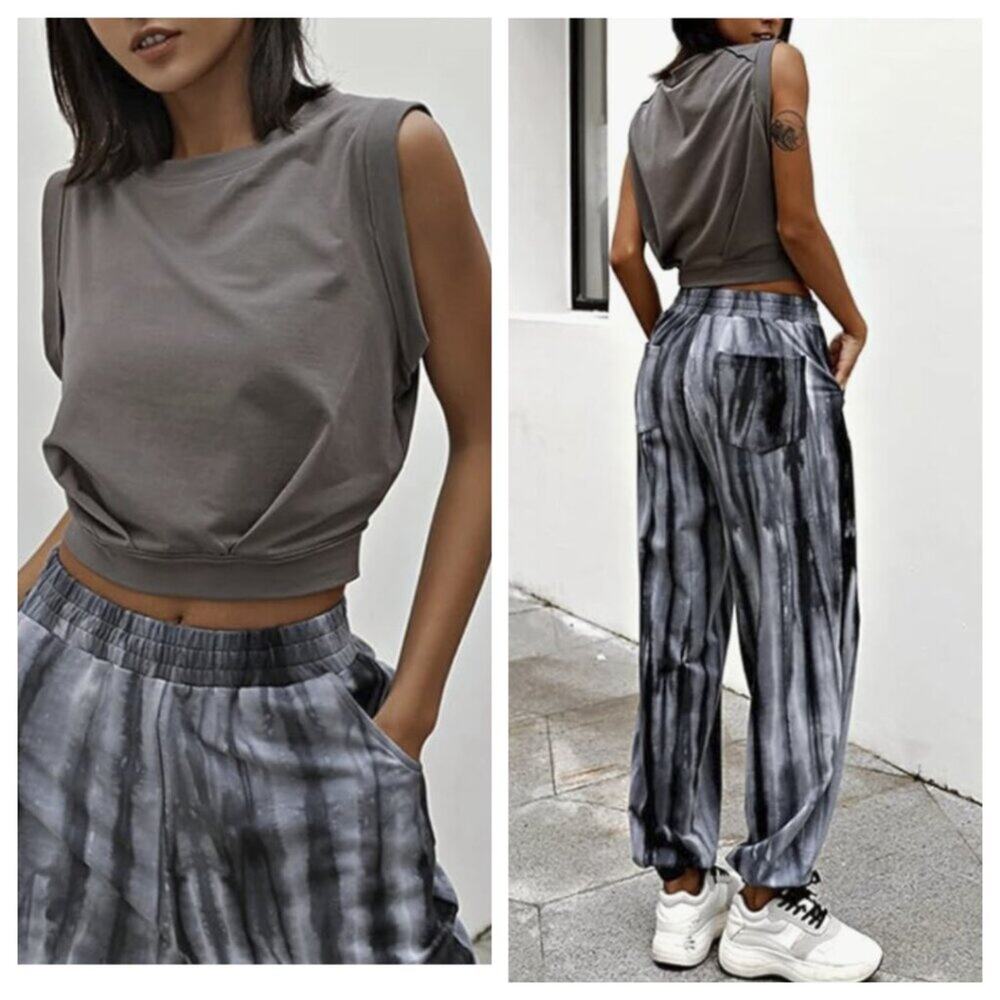 Arrive Guide Women's Athletic Yoga Crop Top Gray Size M